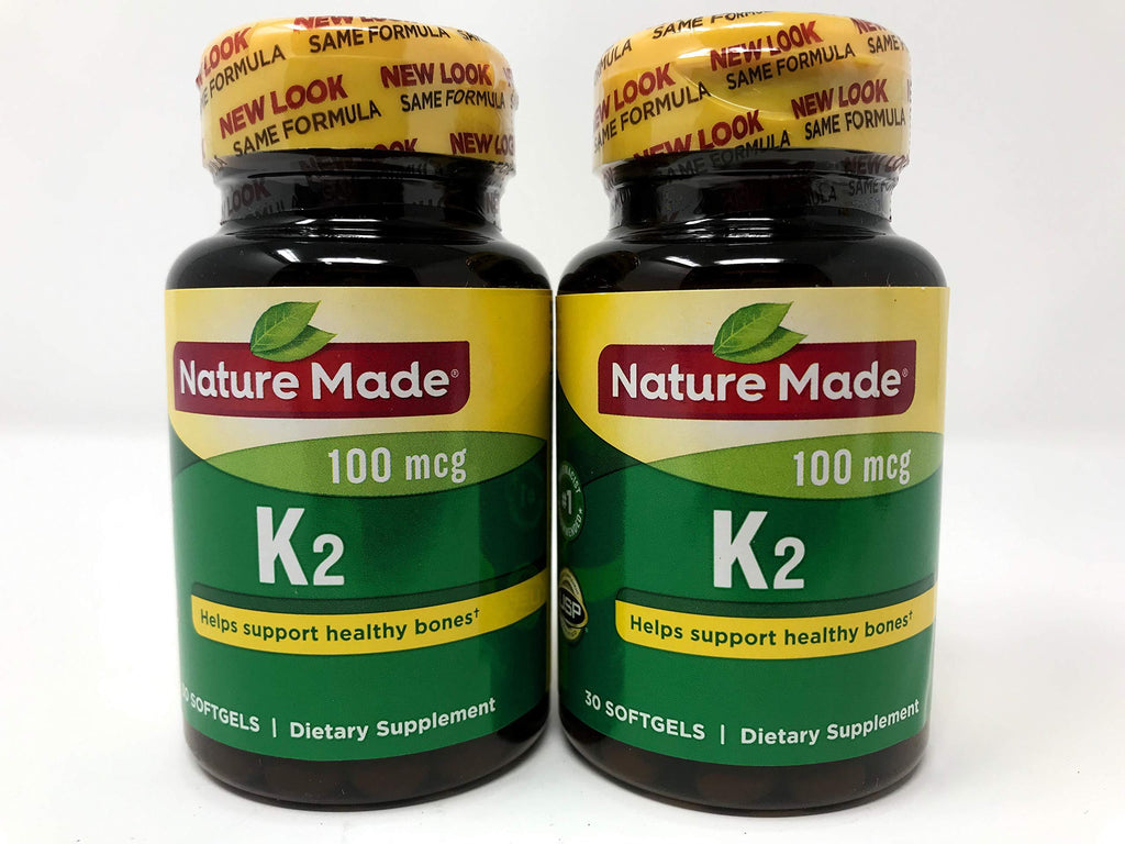 Nature Made Vitamin K2 Softgel, 100 mcg - 2 bottles each of 30 Softgels - BeesActive Australia