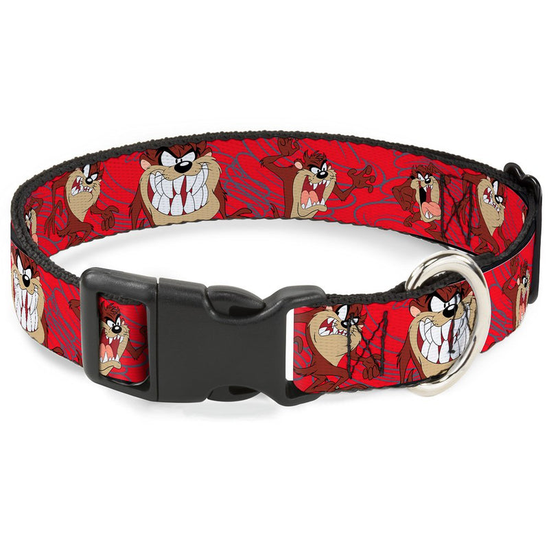 Buckle-Down Plastic Clip Collar - Tasmanian Devil Expressions Red Swirl - 1/2" Wide - Fits 9-15" Neck - Large 1" Wide - Fits 15-26" Neck - Large - BeesActive Australia