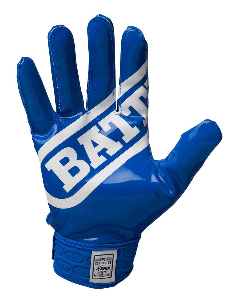 Battle Double Threat Football Gloves  Ultra-Tack Sticky Palm Receivers Gloves  Pro-Style Receiver Gloves, Youth Small Blue/Blue - BeesActive Australia