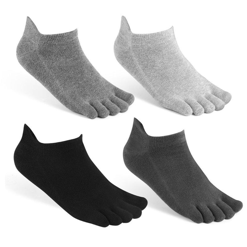 [AUSTRALIA] - Meaiguo Toe Socks No Show Running Five Finger Crew Socks for Men Women 3-4 Pack Multicoloured One Size 