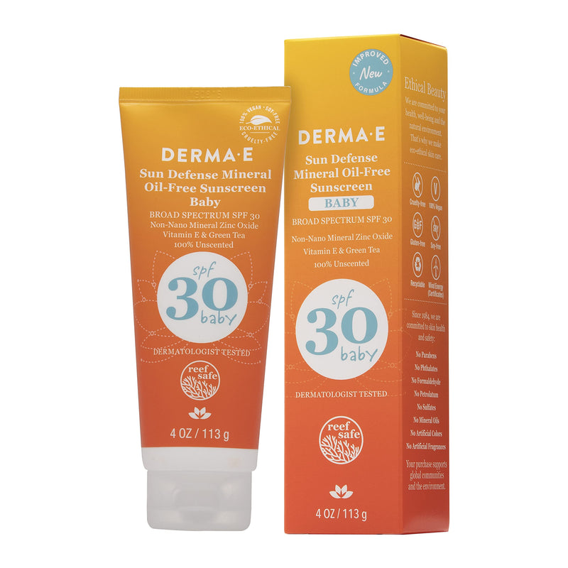 DERMA E Natural Mineral Sunscreen SPF 30 Baby (4oz) [Packaging May Vary] - BeesActive Australia