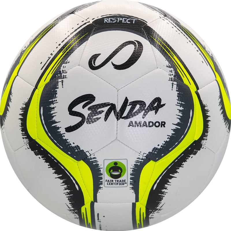 Senda Amador Training Soccer Ball, Fair Trade Certified White/Yellow Size 4 - BeesActive Australia