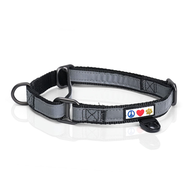 Pawtitas Martingale Dog Collar Puppy Collar Reflective Dog Collar Training Dog Collar Behavioral Dog Collar Medium (Pack of 1) Black - BeesActive Australia