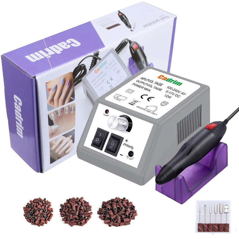 Electric Nail Drill Cadrim Nail Drill Machine Nail File Drill Set Kit for Acrylic Nails Gel Nail Glazing Nail Drill Nail Art Polisher Sets Glazing Nail Drill Fast Manicure Pedicure Gray - BeesActive Australia