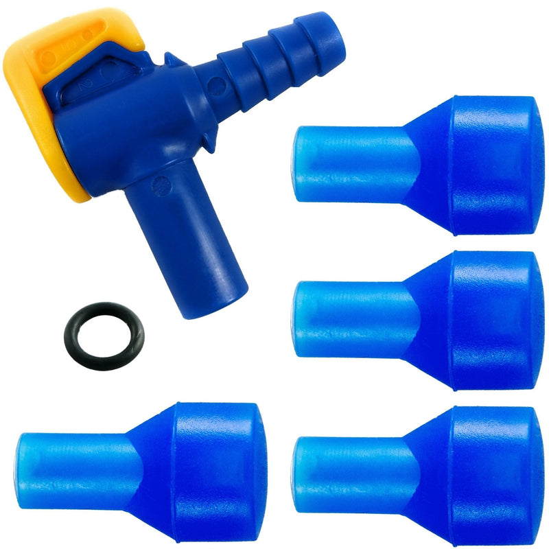 Aquatic Way Bite Valve Replacement Mouthpieces fits Camelbak and Most Brands (4-Pack), with Shutoff Valve and Tube O-Ring for Hydration Bladder and Backpack Water Reservoir Blue - BeesActive Australia