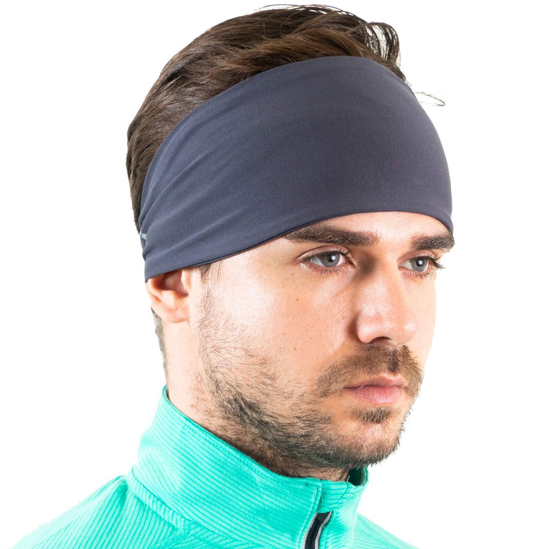 French Fitness Revolution Mens Headband - Guys Sweatband & Sports Headband for Running, Crossfit, Working Out. Versatile Charcoal Grey - BeesActive Australia