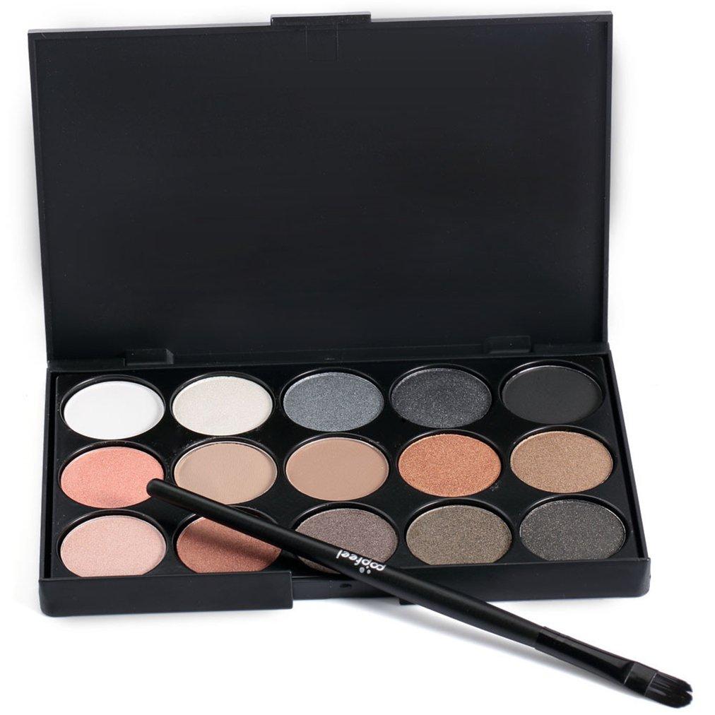 Pure Vie Pro 1 Pcs Make Up Brushes + 15 Colors Eyeshadow Palette Makeup Contouring Kit for Salon and Daily Use #2 - BeesActive Australia