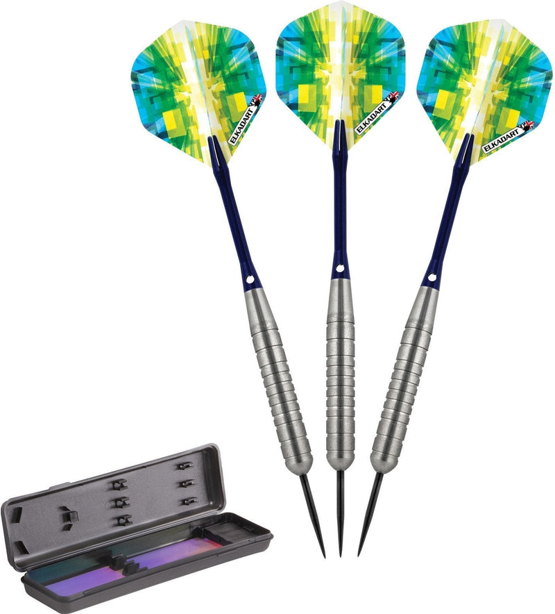 [AUSTRALIA] - Elkadart Prism Steel Tip Darts with Storage/Travel Case 23 Grams 