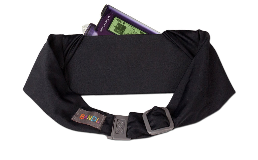 [AUSTRALIA] - Bandi Kids Pocket Belt for Medical, Sports, Play, Comfortable Adjustable Fit Black Solid 