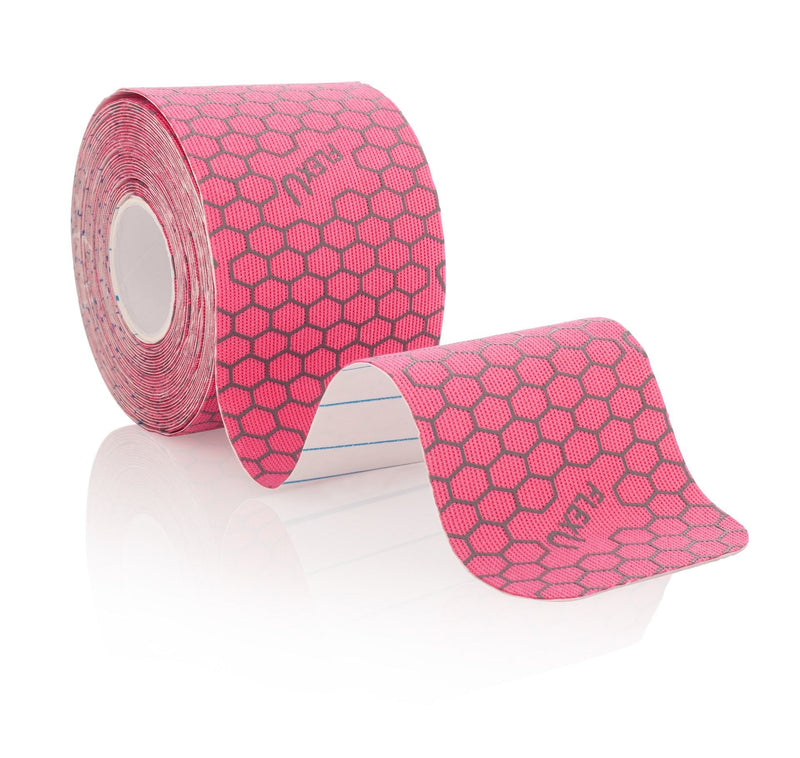 FlexU Kinesiology Tape; Single Roll (Pre-Cut or Continuous); Advanced Strength and Flexibility Properties; Longer Lasting Therapeutic Recovery; Sports Tape Pink 16.4 Feet UnCut - BeesActive Australia
