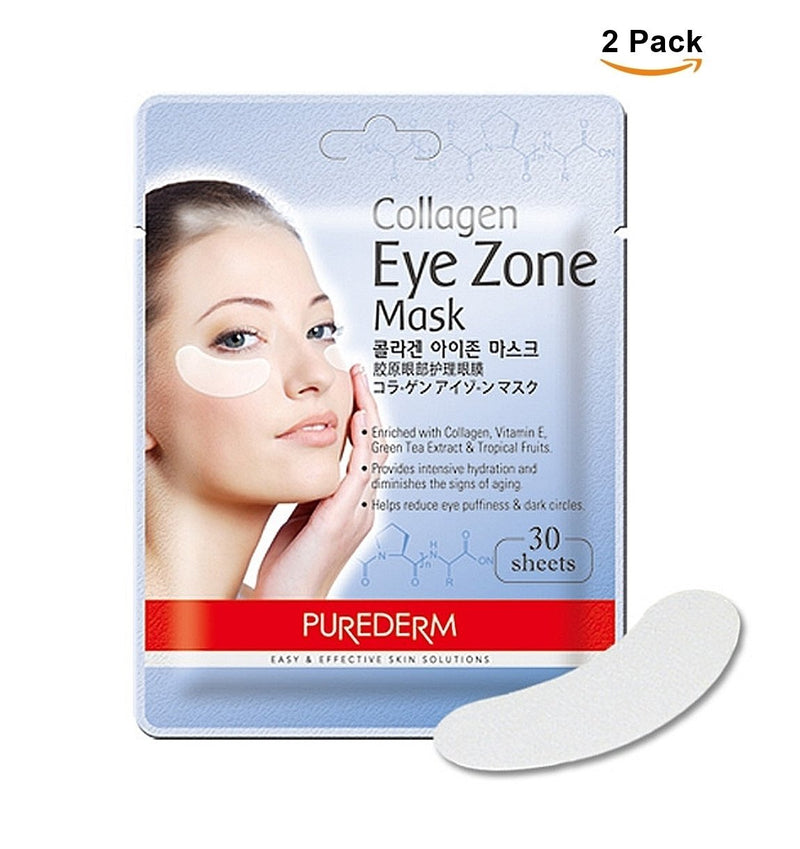 2 Pack Total 60(30 in each pack) Purederm Collagen Eye Zone Pad Patches Mask Wrinkle Care (2 Pack) 30 Inch (Pack of 2) - BeesActive Australia