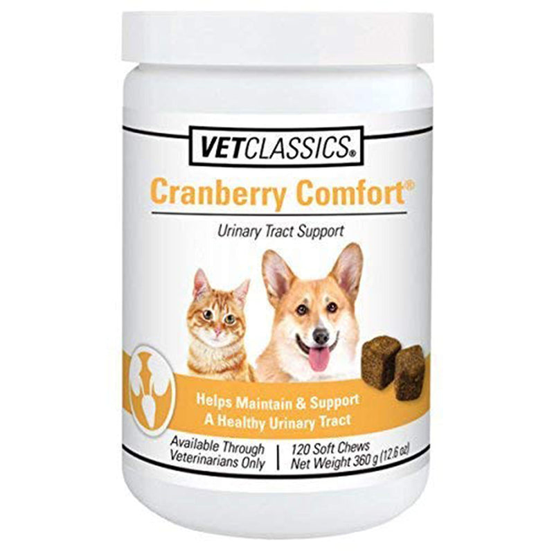 Vet Classics Cranberry Comfort Urinary Tract Pet Supplement for Dogs, Cats – Maintains Dog Bladder Health, Cat Bladder Control – Pet Supplements for Incontinence 120 Soft Chews - BeesActive Australia