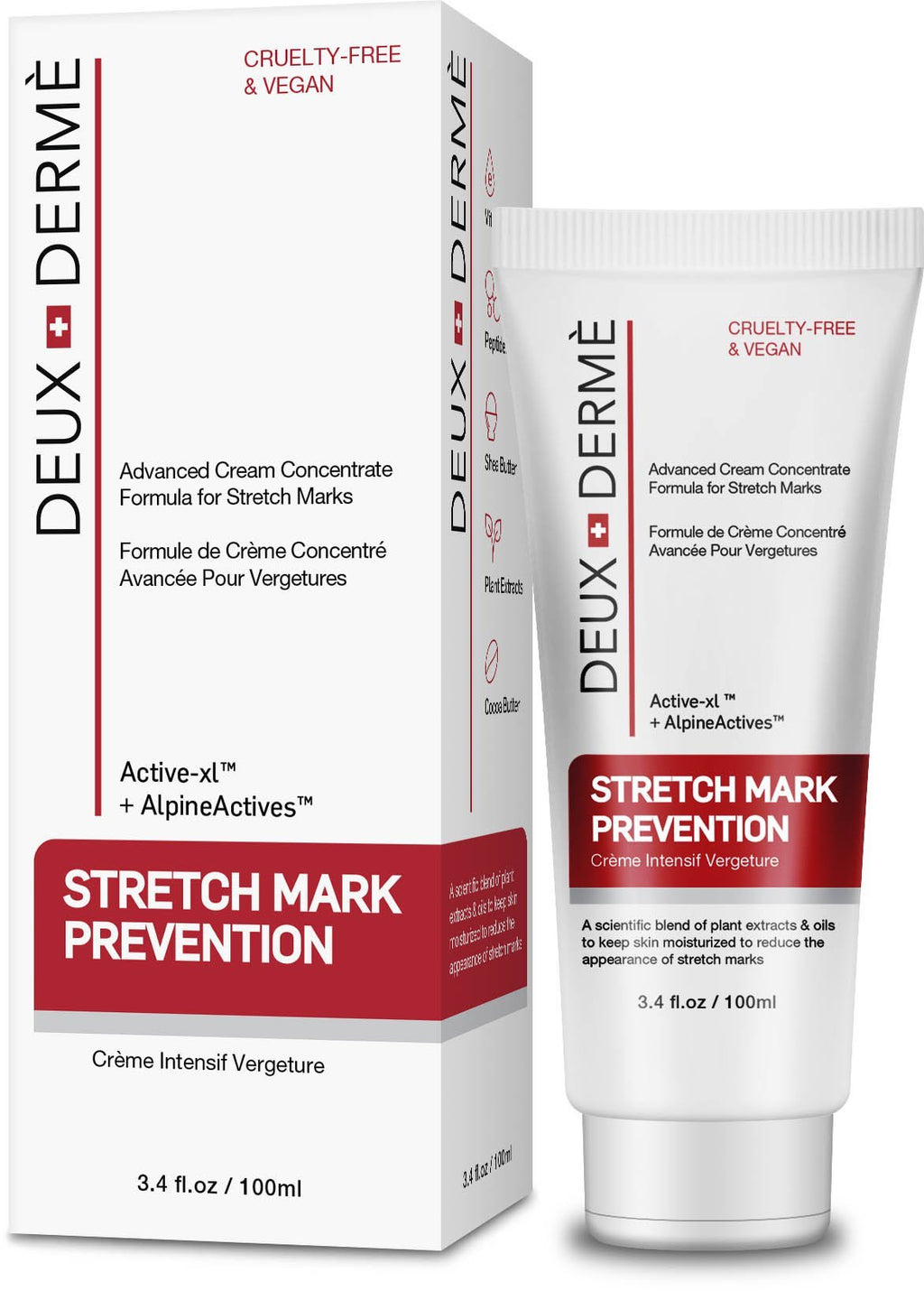 Deux Derme - Stretch Mark Prevention Cream, with Vitamin E, Cocoa Butter for Pregnancy, Weight Gain, 3.4 oz. - BeesActive Australia