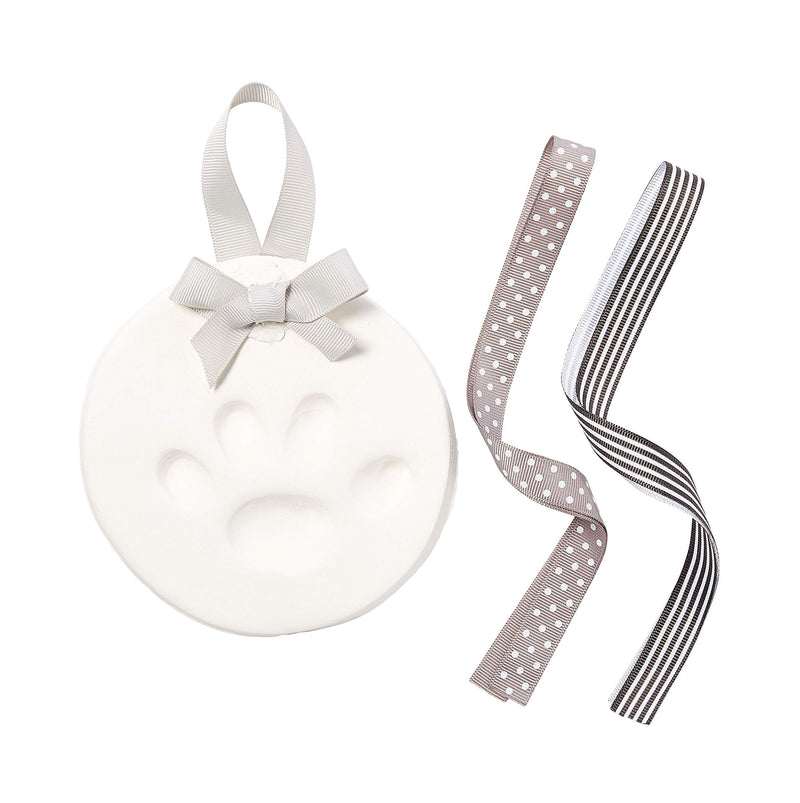 Pearhead Pet DIY Pawprints Keepsake Kit for Dogs or Cats Silver Ribbons Pawprint Ornament - BeesActive Australia