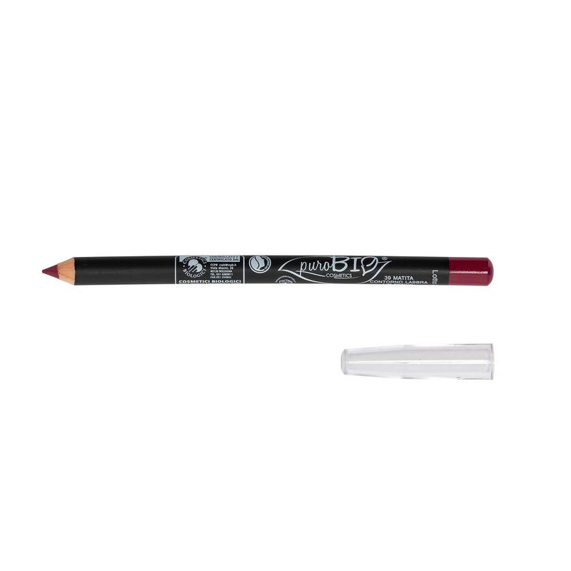 PuroBIO Certified Organic Highly-Pigmented and Long-Lasting 2 in 1 lipliner and eyeliner no 39 CHERRY. Contains Vitamins and Plant Oils. ORGANIC. NICKEL TESTED.MADE IN ITALY. - BeesActive Australia