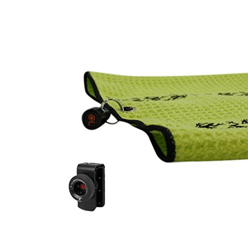 Frogger Golf Microfiber Waffle TRAX Towel with Bag Latch-It Lime Green/Black - BeesActive Australia