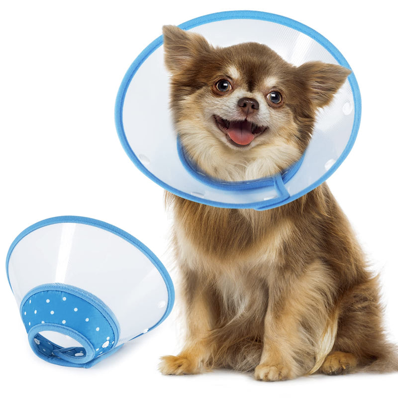 Vivifying Pet Cone, Adjustable Lightweight Elizabethan Collar for Puppies, Small Dogs, Cats, Kittens and Rabbits S(Neck: 5.7-8.0 in) Blue - BeesActive Australia