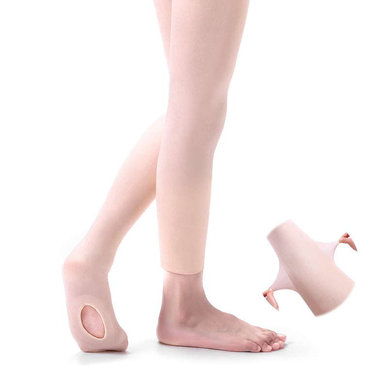 iMucci Ballet Dance Tights - Velet Convertible Ballerina Dancing Stockings 1 Pair Pink 8-14 Years - BeesActive Australia