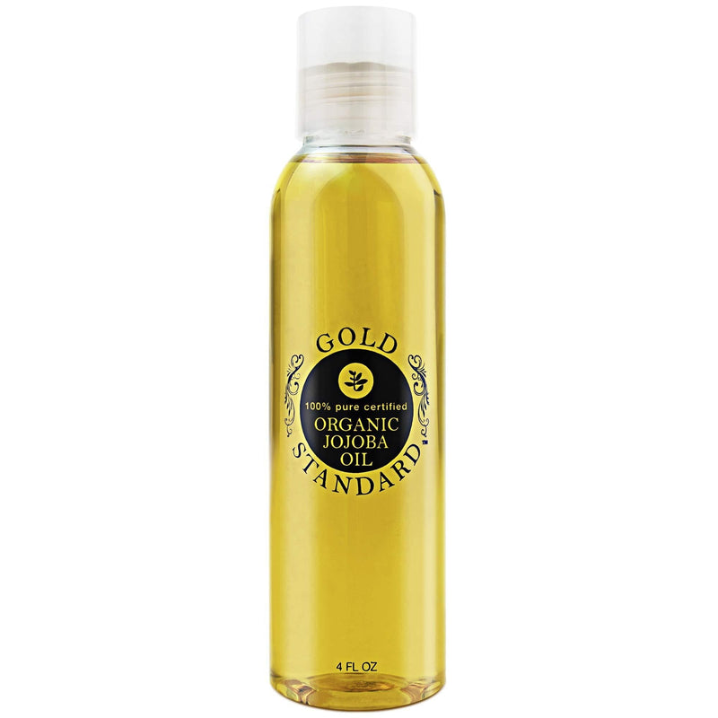Organic Jojoba Oil 4 Ounce Pure Golden Cold Pressed Unrefined No Hexane Moisturizer for Face Skin Body Hair Nails Carrier Base Oil by Gold Standard - BeesActive Australia