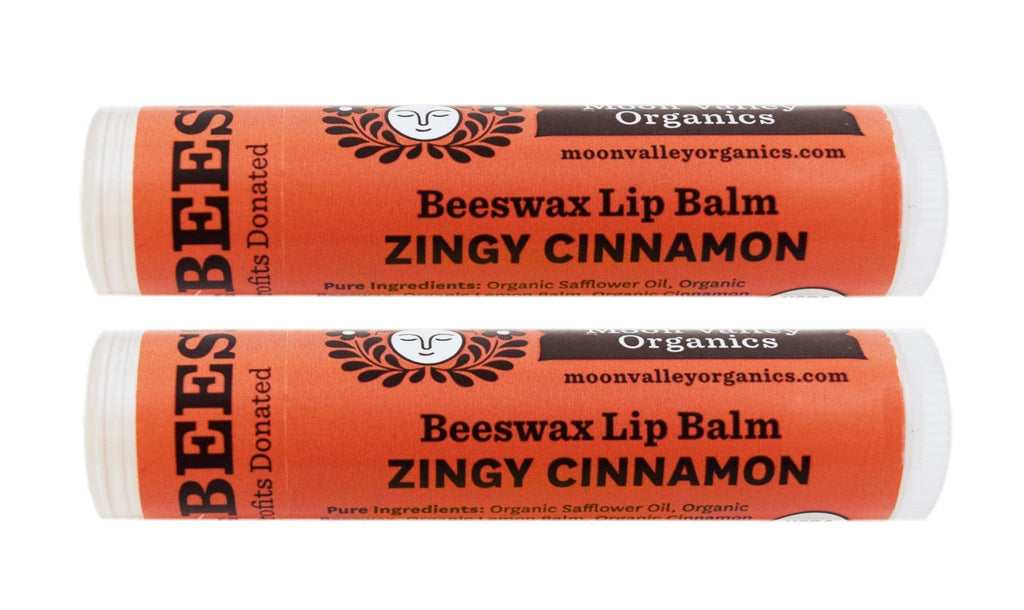 Moon Valley Organics Herbal Lip Balm - Zingy Cinnamon, 0.15 oz (Pack of 2) - BeesActive Australia