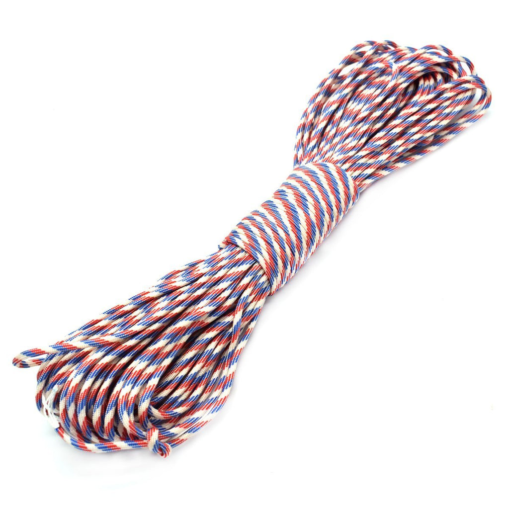 [AUSTRALIA] - 100ft Type III 7 Strand Core Paracord 550 Parachute (90# Red+White+Blue Camo) 