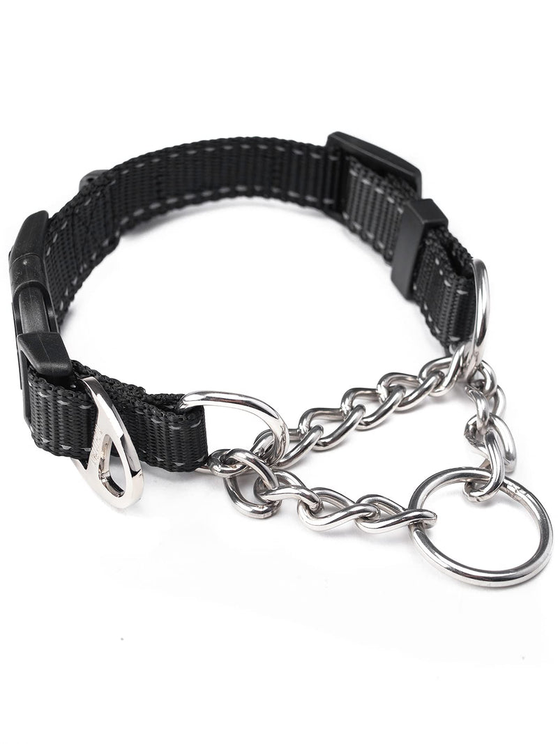 Mighty Paw Martingale Collar, Training Dog Collar, Limited Cinch Chain Pet Gear for No Pull Leash Walking Large Black - BeesActive Australia
