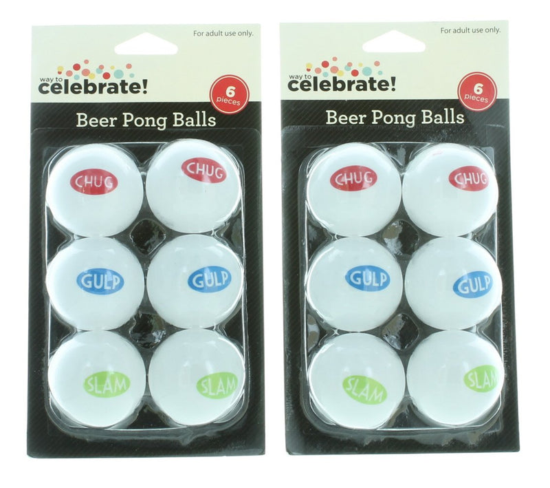12ct Beer Pong Balls White w/Sayings Drinking Game College Frat Party Novelty - BeesActive Australia