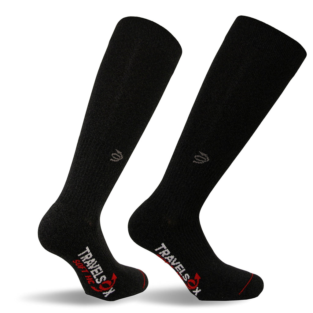 Travelsox TSS6000 The Original Patented Graduated Compression Performance Travel & Dress Socks With DryStat OTC Pairs X-Large Black - BeesActive Australia