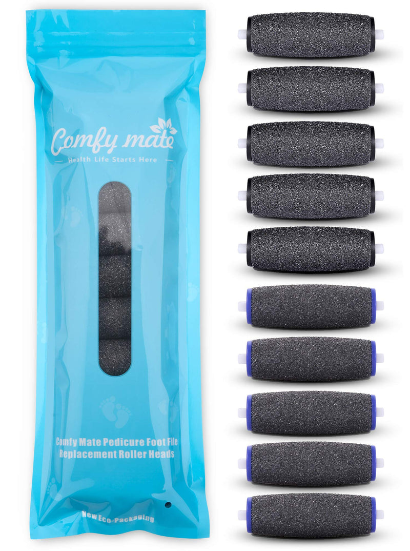 IMPROVED 5 Extra Coarse & 5 Regular Coarse Replacement Refill Roller for Amope Pedi Refills Electronic Perfect Foot File 5 Black Extra & 5 Blue Regular Coarse - BeesActive Australia