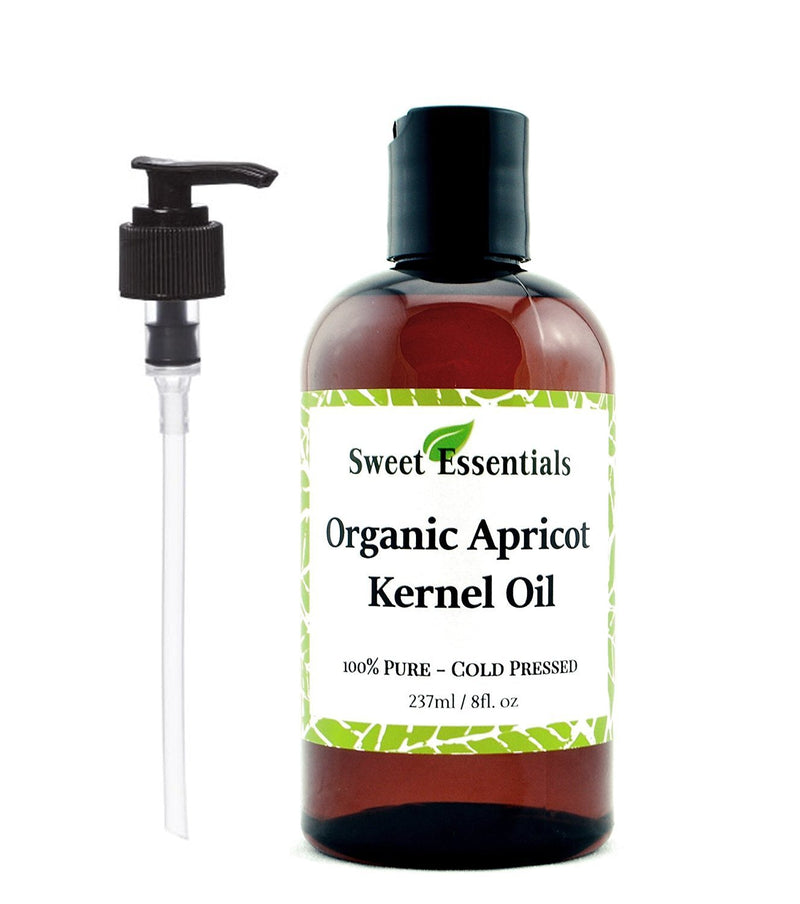 Organic Apricot Kernel Oil | Imported From Italy | 8oz Bottle w/Pump | 100% Pure | Natural Moisturizer for Skin, Hair and Face | Cold Pressed - NON-GMO - BeesActive Australia