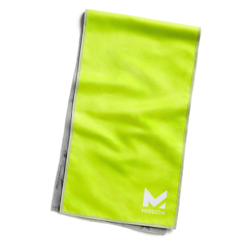 Mission HydroActive On-The-Go Small Cooling Towel, High Vis Green, 8" x 30" - BeesActive Australia