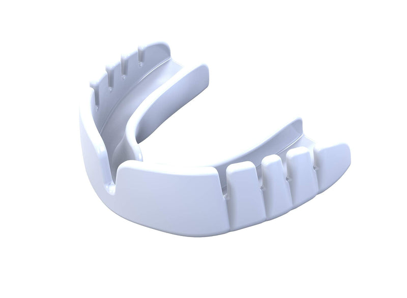 OPRO Snap-Fit Instant Adult and Kids Sports Mouthguard, Youth Mouthpiece for Football, MMA, Lacrosse, Rugby and Other Contact Sports - No Boiling or Fitting Required, Kids, White - BeesActive Australia