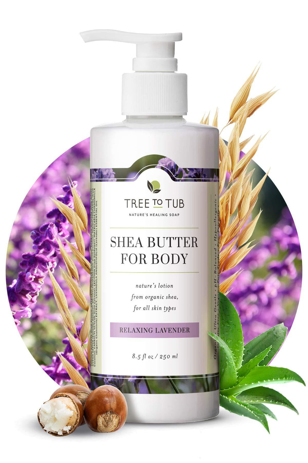 Moisturizing Body Lotion for Dry, Sensitive Skin by Tree To Tub - pH 5.5 Balanced Lavender Lotion for Men & Women with Shea Butter, Cocoa Butter 8.5oz 8.5 Fl Oz (Pack of 1) - BeesActive Australia