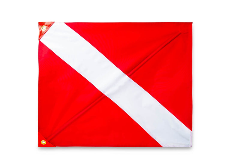[AUSTRALIA] - SeaGator Dive Flag for Scuba Diving Spearfishing Use with Float, Buoy, Boat, Pole Diver Down 20 x 24 in Florida Legal Removable Stiffening Pole Support Rod Easy to Use 