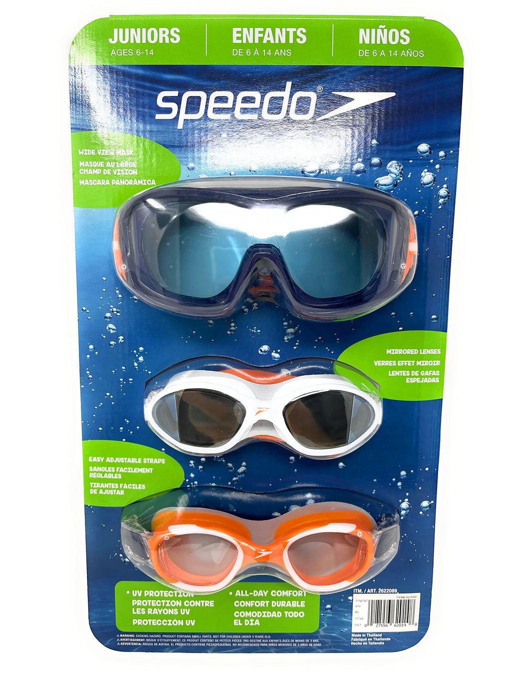 Speedo Junior Swim Goggles 3-Pack, Multi-Color & Shape - Variety Pack - BeesActive Australia