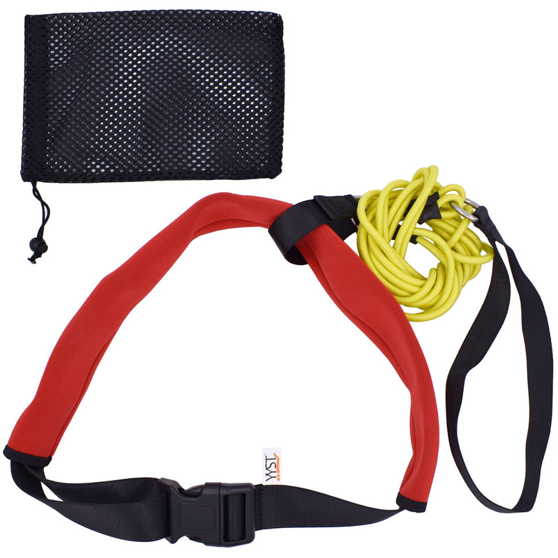 YYST Swim Bungee Training Belt Swim Resistance Belt Swim Exerciser Belt Swim Tether (One Waist Belt, One Bungee Cord, One Loop), with YYST Storage Mesh Bag - BeesActive Australia