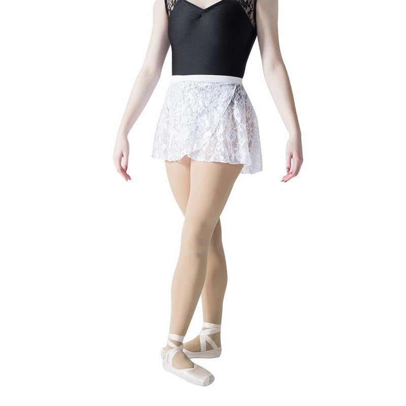 [AUSTRALIA] - HDW DANCE Lace Dance Wrap Skirts for Women and Kids Cotton Waistband White-adult 
