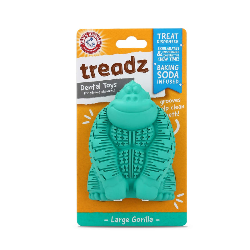 Arm & Hammer for Pets Super Treadz Dental Chew Toy for Dogs, Gator/Gorilla/Blowfish - Best Dental Dog Chew Toy - Durable Dog Dental Chew Toys - for Dogs up to 35 lbs Gorilla Large - 1 Pack - BeesActive Australia