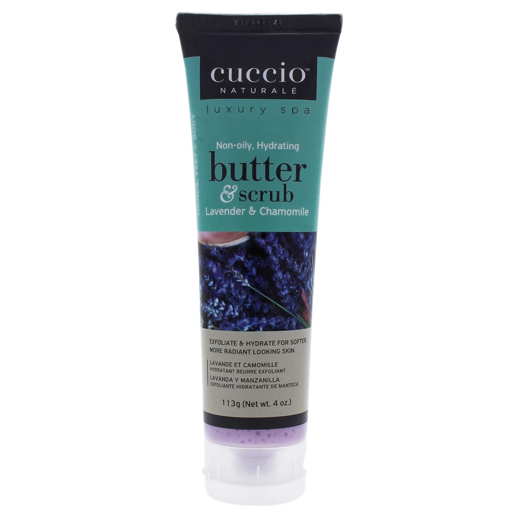 Cuccio Naturalé Butter Scrub Lavender & Chamomile - Exfoliator for Hand, Body, Feet - Non-Oily, Calming/Soothing Skin Hydration - Paraben/Cruelty Free, w/Natural Ingredients/Plant Based Fibers - 4 oz Lavender and Chamomile - BeesActive Australia