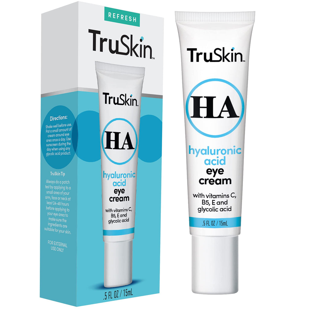 TruSkin Hyaluronic Acid Eye Cream, Anti-Aging Treatment for Under Eyes with Super Blend including Vitamin C, Vitamin B5, Vitamin E and Glycolic Acid, Best for Dark Circles, Fine Lines and Wrinkles - BeesActive Australia