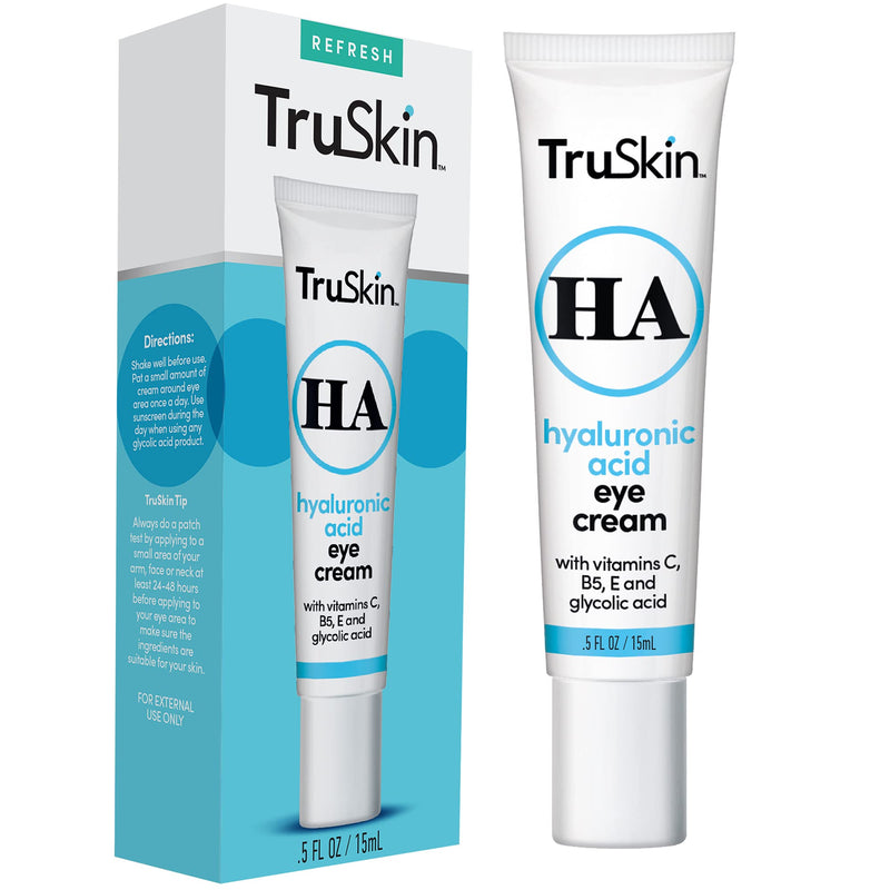 TruSkin Hyaluronic Acid Eye Cream, Anti-Aging Treatment for Under Eyes with Super Blend including Vitamin C, Vitamin B5, Vitamin E and Glycolic Acid, Best for Dark Circles, Fine Lines and Wrinkles - BeesActive Australia