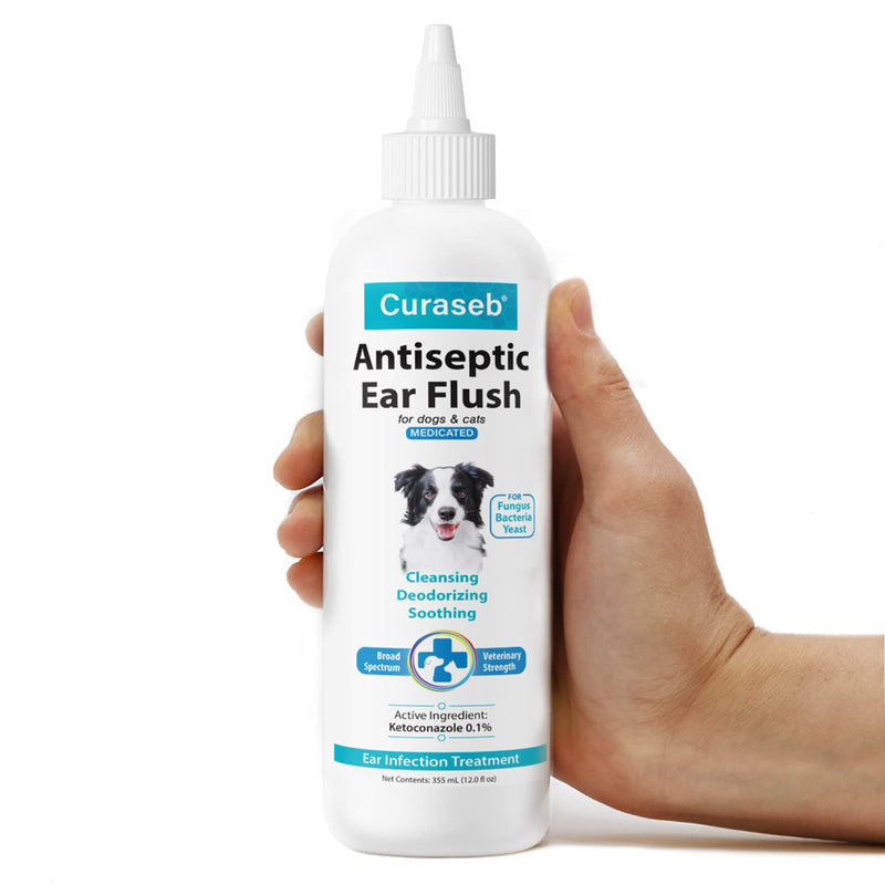 BEXLEY LABS Curaseb Cat & Dog Ear Infection Treatment - Stops Infections, Inflammation & Itchiness, Veterinary Strength 12oz (Pack of 1) - BeesActive Australia