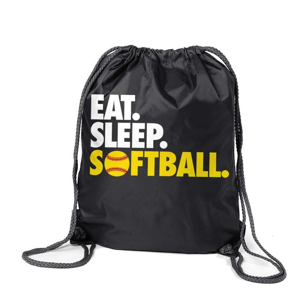 Softball Sport Pack Cinch Sack | Eat Sleep Softball Black - BeesActive Australia