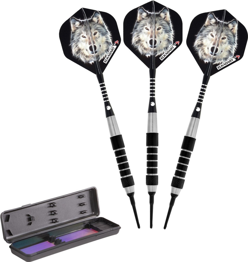 [AUSTRALIA] - Elkadart Lone Wolf Soft Tip Darts with Storage/Travel Case 18 Grams 