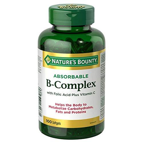 Nature's Bounty Absorbable B-Complex with Folic Acid Plus Vitamin C, 100 Softgels - BeesActive Australia