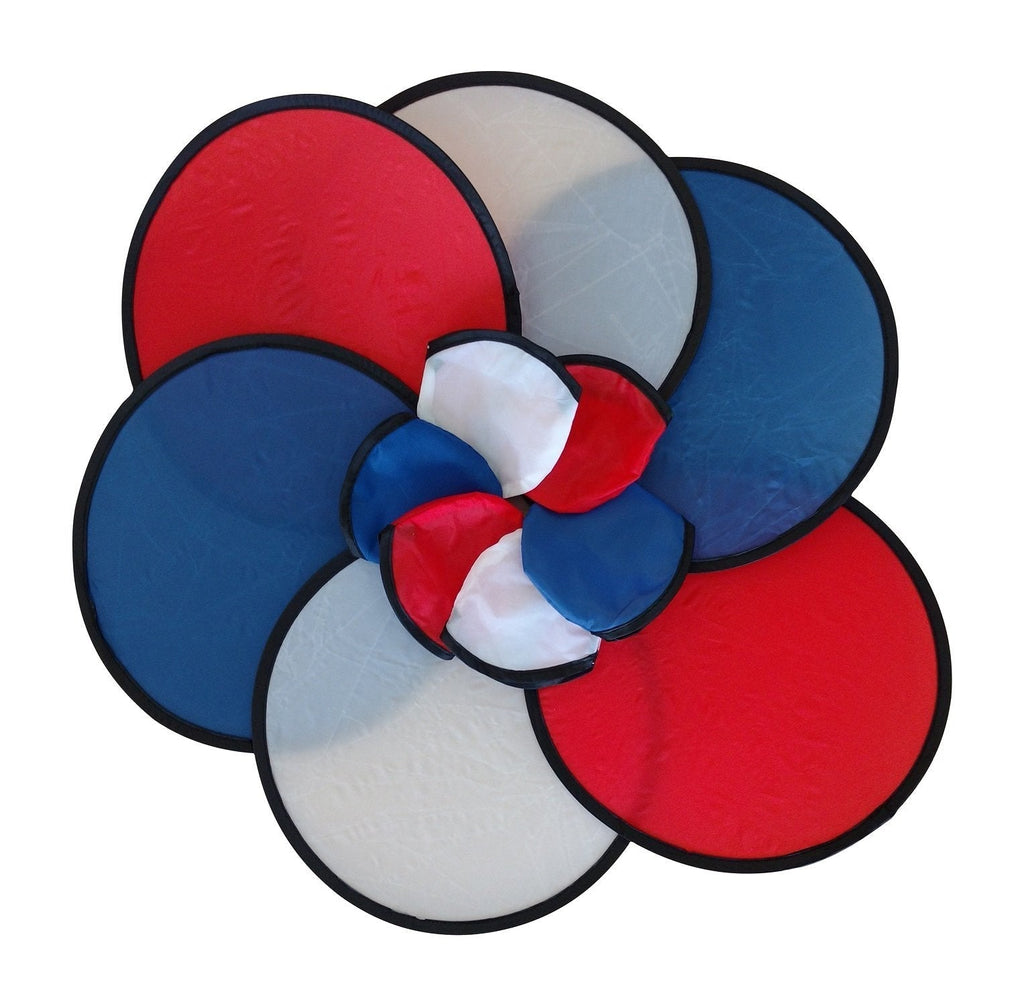 [AUSTRALIA] - BZANY Red, White and Blue USA Patriotic Toy Pocket Fan Flying Disc With Pouch (Pack Of 6) 