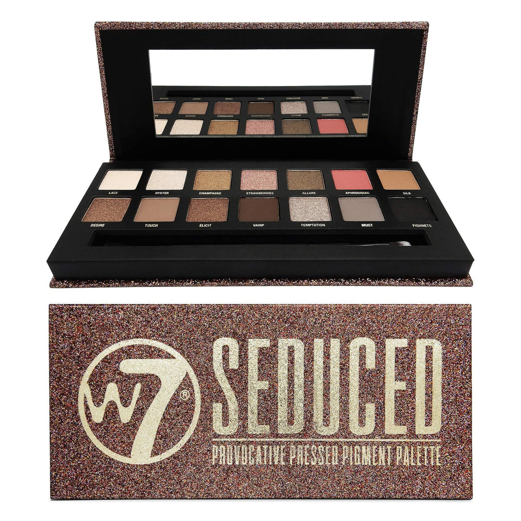 W7 | Seduced Pressed Pigment Palette Makeup | Tones: Cream Mattes, Metallic Shimmers | Colors: Delicate Nudes, Golds, Pinks and Smokes | Cruelty Free, Vegan Makeup For Women - BeesActive Australia