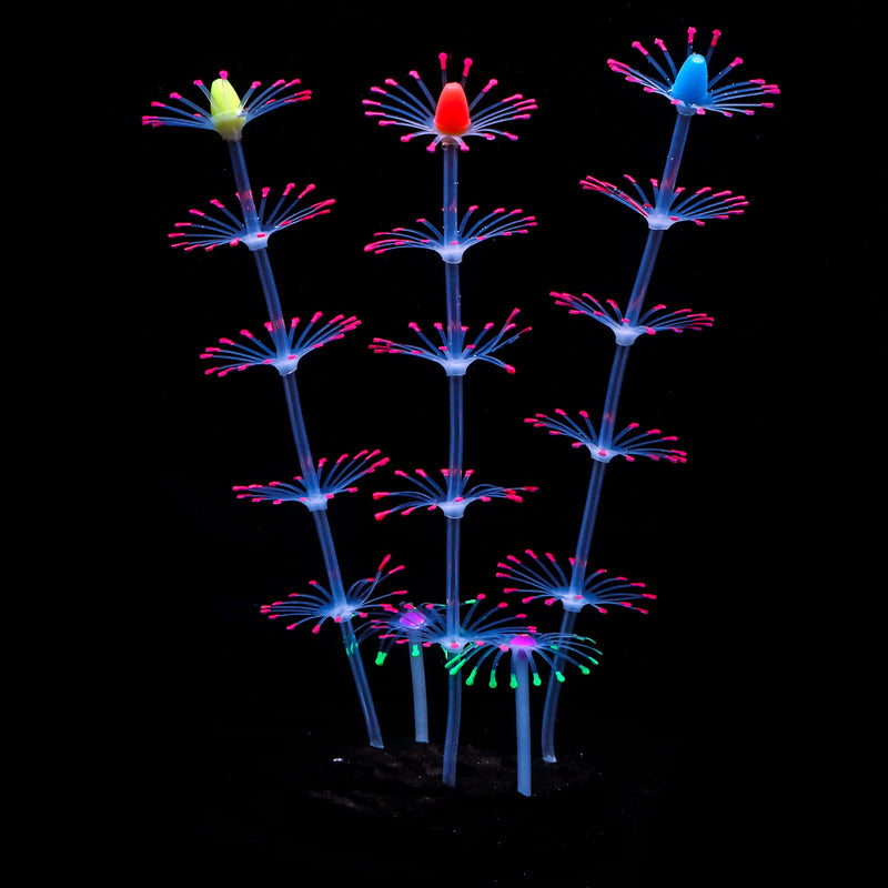 Uniclife Glowing Effect Silicone Artificial Sea Anemone/Strip Plant for Fish Tank, Aquarium Landscape Decoration, Fish Tank Decorations, Artificial Décor Pink Strip - BeesActive Australia