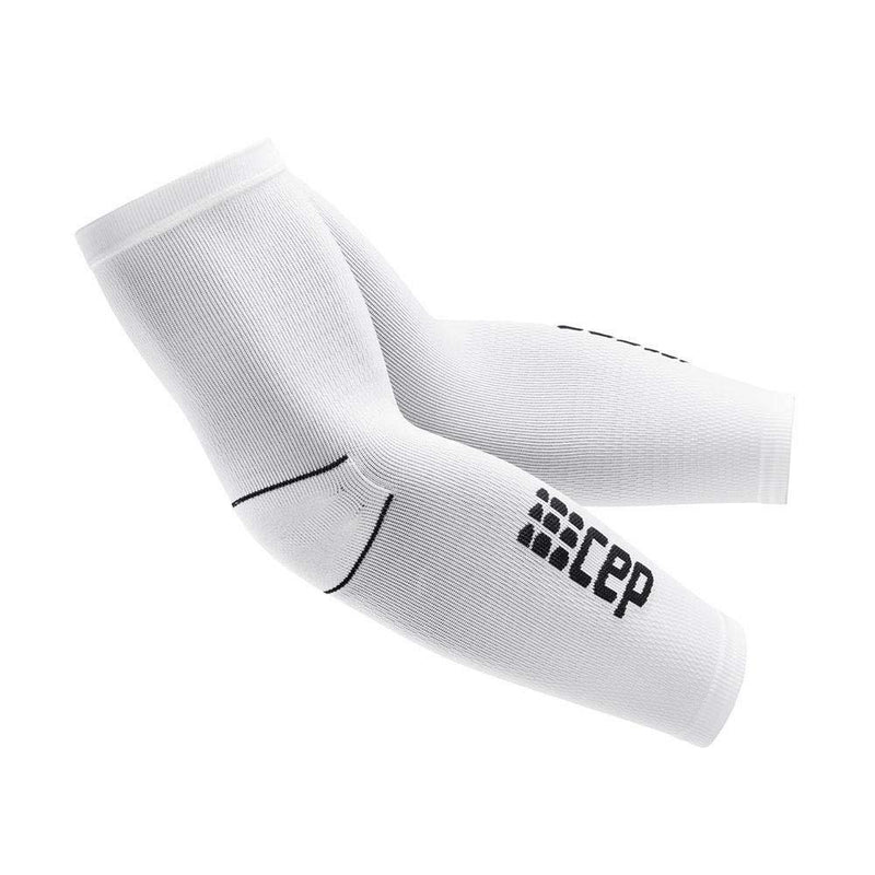 Elbow Support Compression Sleeves, Men & Women - CEP Arm Sleeves (Pair) III White/Black - BeesActive Australia