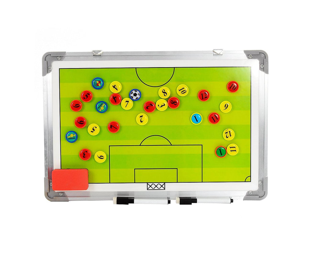 Firelong Football Soccer Magnetic Coaching Clipboard Waterproof Aluminum Tactic Strategy Board Clipboard with Hanging Hook and Erasable Marker Pen - BeesActive Australia